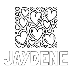 JAYDENE Coloring Page and Free Printable Coloring Page of Hearts