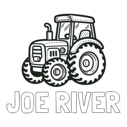 Online Created Coloring Page - JOE RIVER Coloring Page and Beautiful Tractor Coloring Page