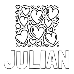 Online Created Coloring Page - JULIAN Coloring Page and Free Printable Coloring Page of Hearts