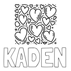 KADEN Coloring Page and Free Printable Coloring Page of Hearts