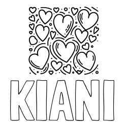 KIANI Coloring Page and Free Printable Coloring Page of Hearts