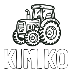 Online Created Coloring Page - KIMIKO Coloring Page and Beautiful Tractor Coloring Page