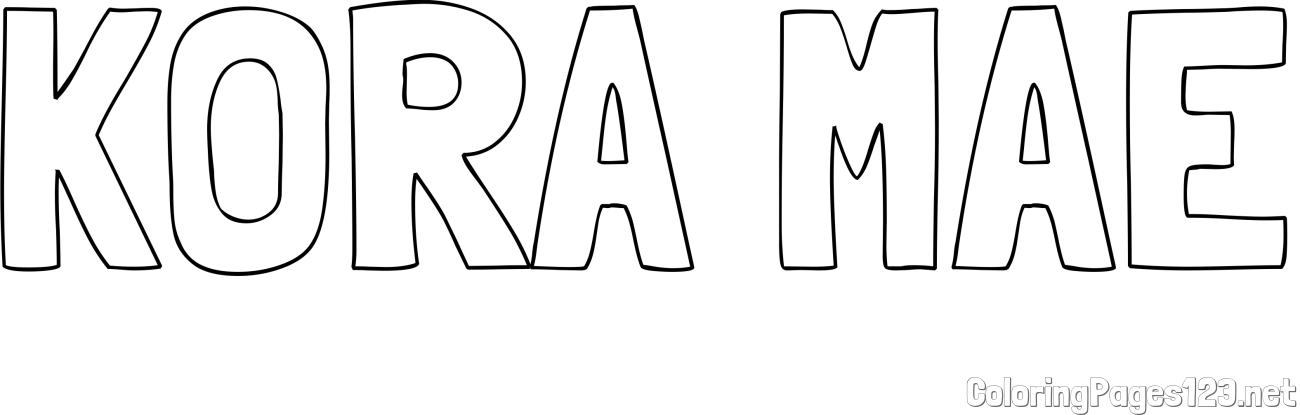 KORA MAE Coloring Page
