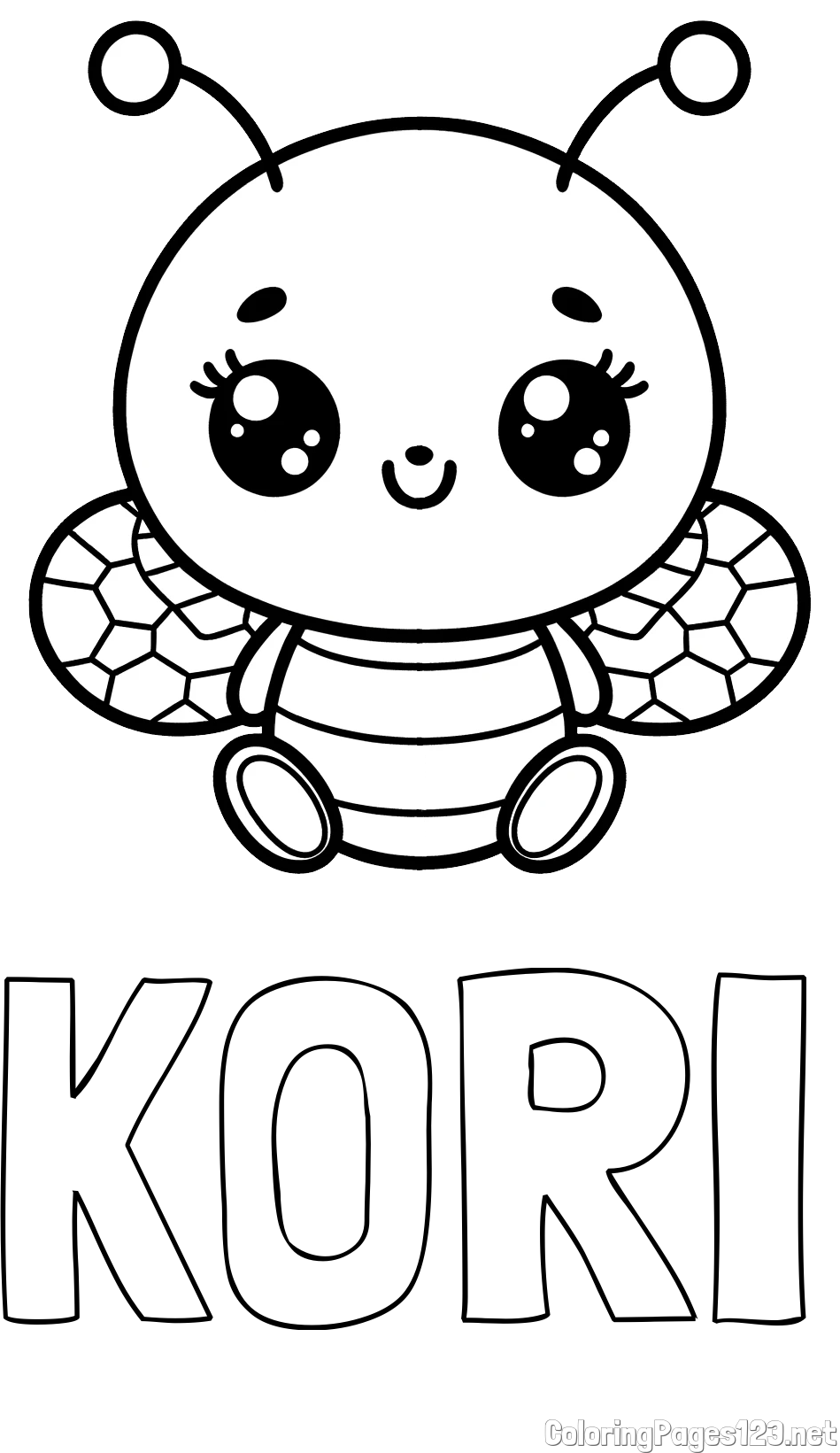 KORI Coloring Page and Children's Coloring Page of a Cute Bee