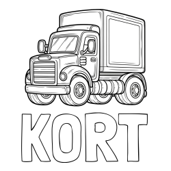 Online Created Coloring Page - KORT Coloring Page and Big Truck Coloring Page