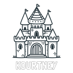 KOURTNEY Coloring Page and Beautiful Castle Coloring Page for Kids