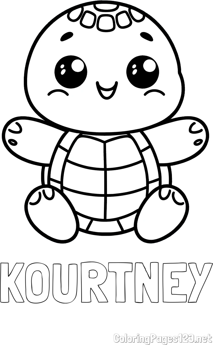 KOURTNEY Coloring Page and Easy Coloring Page of Turtle