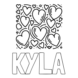 KYLA Coloring Page and Free Printable Coloring Page of Hearts