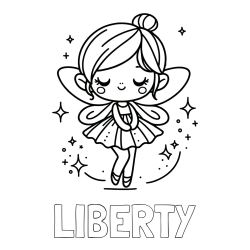 Online Created Coloring Page - LIBERTY Coloring Page and Children's Coloring Page of a Magical Fairy