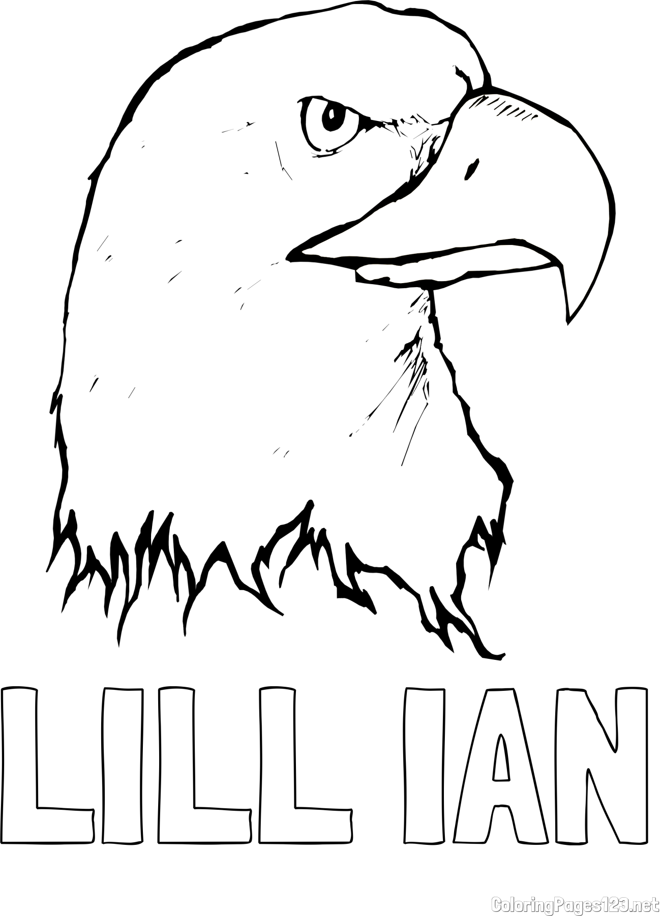 LILL IAN Coloring Page and American Bald Eagle Head Coloring Page