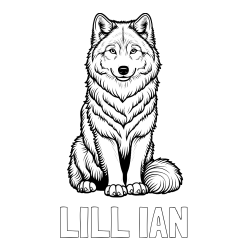 Online Created Coloring Page - LILL IAN Coloring Page and Beautiful Wolf Coloring Page