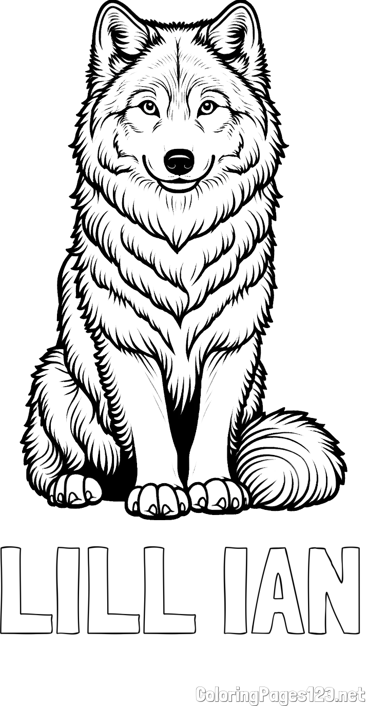 LILL IAN Coloring Page and Beautiful Wolf Coloring Page