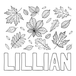 Online Created Coloring Page - LILLIAN Coloring Page and Autumn Leaves Coloring Page
