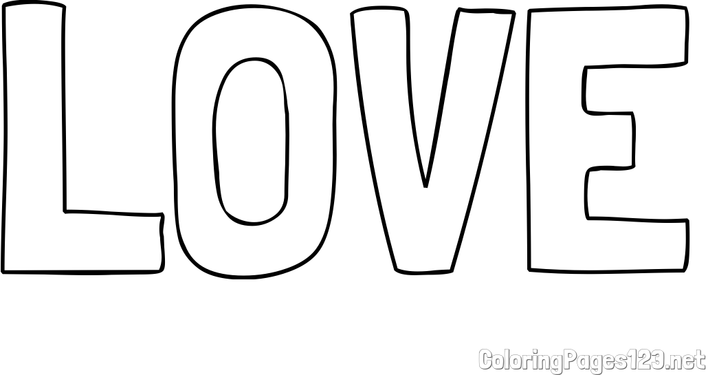 LOVE Coloring Page