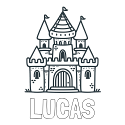 Online Created Coloring Page - LUCAS Coloring Page and Beautiful Castle Coloring Page for Kids