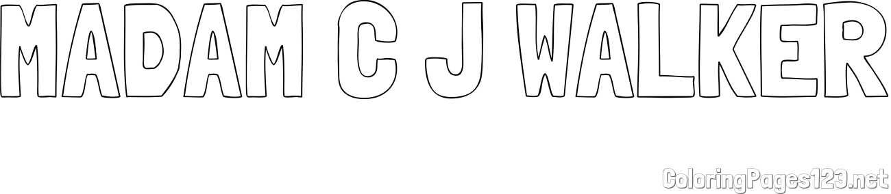 MADAM C J WALKER Coloring Page