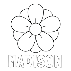 Online Created Coloring Page - MADISON Coloring Page and Flower Without Stem Coloring Page