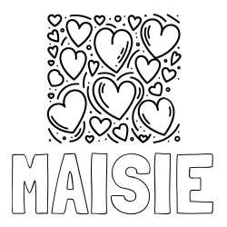 MAISIE Coloring Page and Free Printable Coloring Page of Hearts