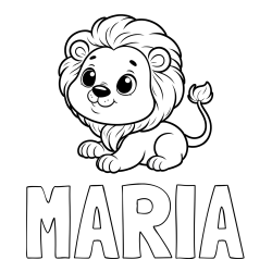 Online Created Coloring Page - MARIA Coloring Page and Playful Baby Lion Coloring Page