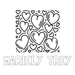 MARIELY  TREY Coloring Page and Free Printable Coloring Page of Hearts