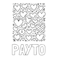 Online Created Coloring Page - PAYTO Coloring Page and Children's Coloring Page of Many Hearts
