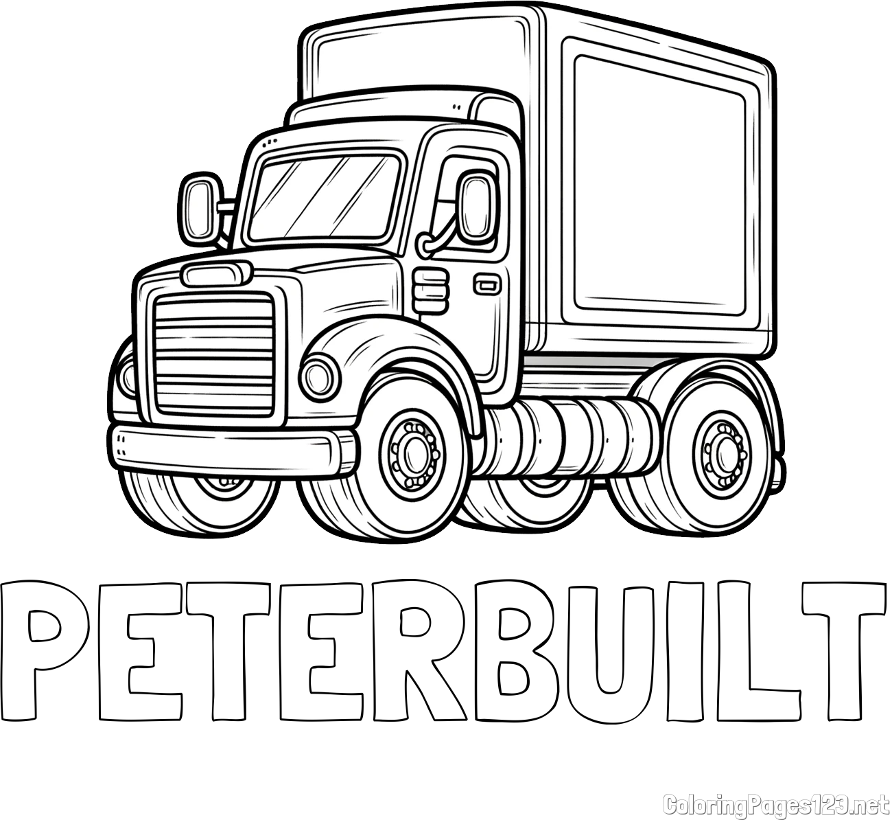 PETERBUILT Coloring Page and Big Truck Coloring Page