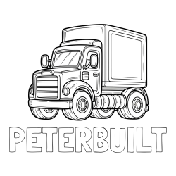 Online Created Coloring Page - PETERBUILT Coloring Page and Big Truck Coloring Page
