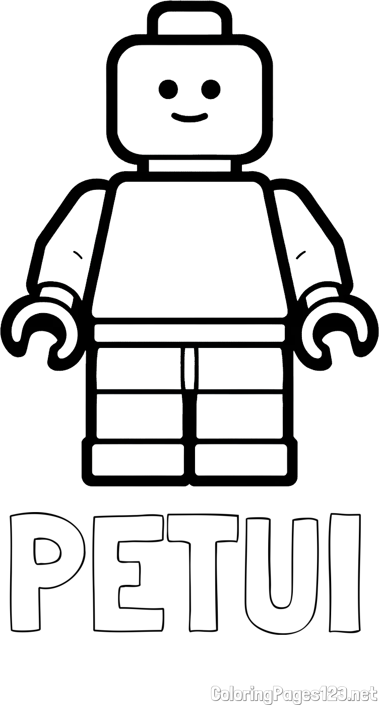 PETUI Coloring Page and Easy LEGO Character Coloring Page