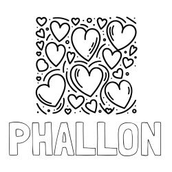 PHALLON Coloring Page and Free Printable Coloring Page of Hearts