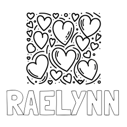 Online Created Coloring Page - RAELYNN Coloring Page and Free Printable Coloring Page of Hearts