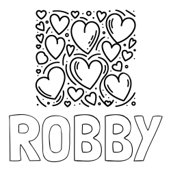 ROBBY Coloring Page and Free Printable Coloring Page of Hearts