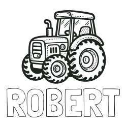 Online Created Coloring Page - ROBERT Coloring Page and Beautiful Tractor Coloring Page