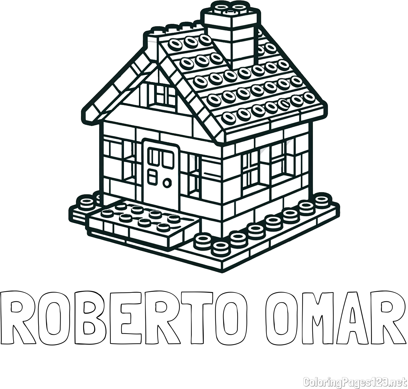 ROBERTO OMAR Coloring Page and LEGO House Coloring Page