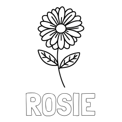 Online Created Coloring Page - ROSIE Coloring Page and Flower Coloring Page