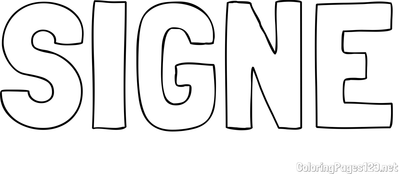 SIGNE Coloring Page