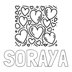 SORAYA Coloring Page and Free Printable Coloring Page of Hearts
