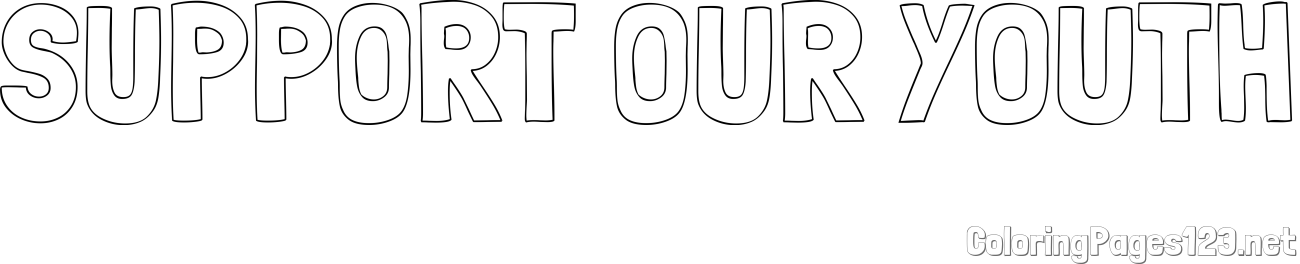 SUPPORT OUR YOUTH Coloring Page