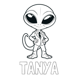 Online Created Coloring Page - TANYA Coloring Page and Alien Coloring Page