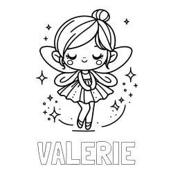 Online Created Coloring Page - VALERIE Coloring Page and Children's Coloring Page of a Magical Fairy