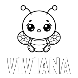 Online Created Coloring Page - VIVIANA Coloring Page and Children's Coloring Page of a Cute Bee