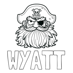 Online Created Coloring Page - WYATT Coloring Page and Old Pirate Coloring Page for Kids