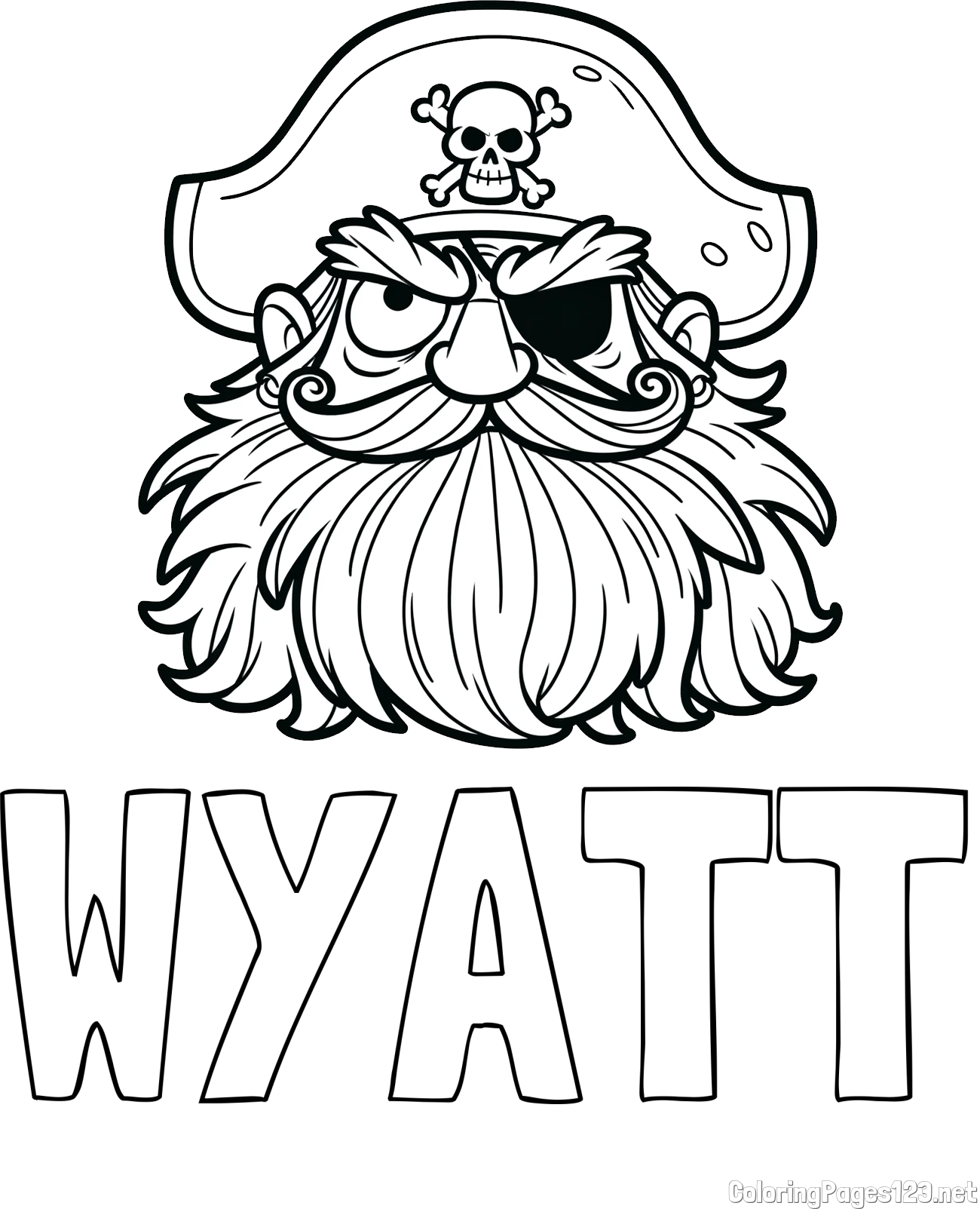 WYATT Coloring Page and Old Pirate Coloring Page for Kids