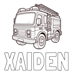 XAIDEN Coloring Page and Free Coloring Page of a Fire Truck
