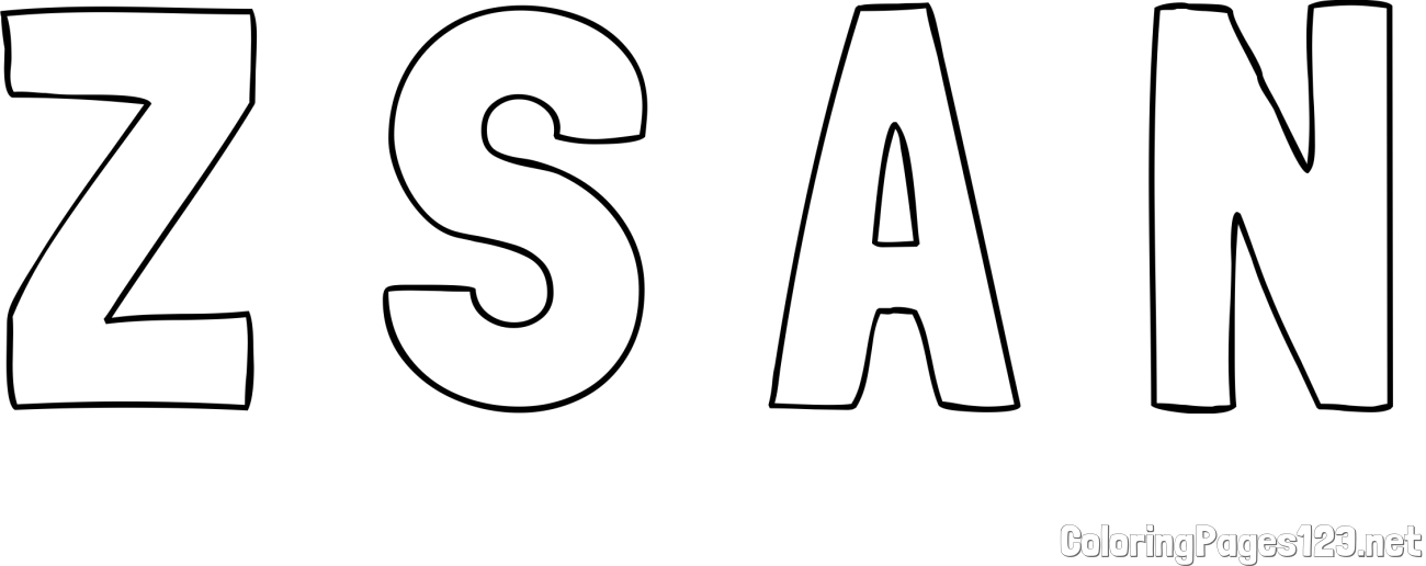 Z S A N Coloring Page