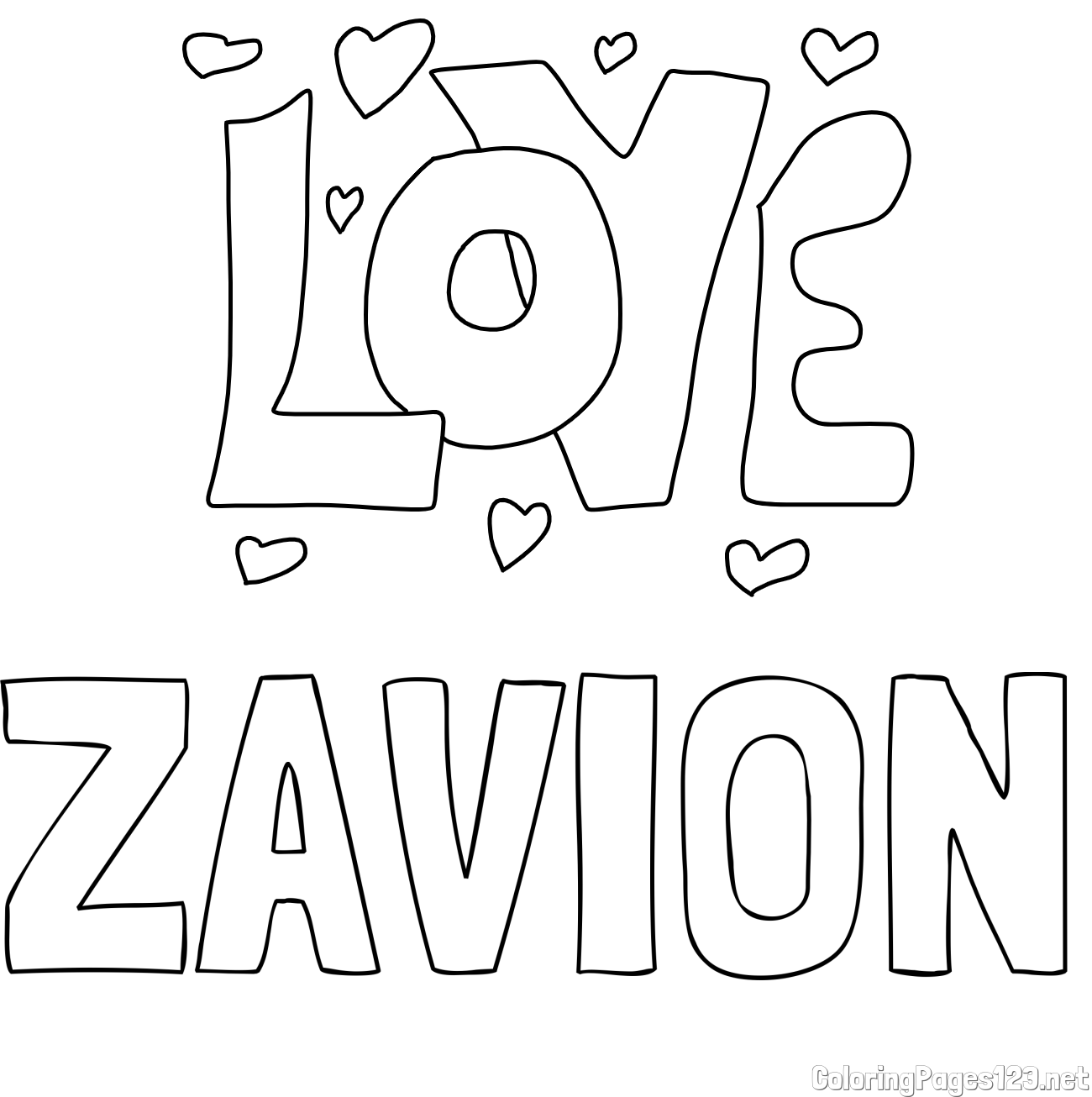 ZAVION Coloring Page and Coloring Page of LOVE ❤❤😍