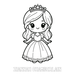 Online Created Coloring Page - ZIANNAH CHAMBERLAIN Coloring Page and Coloring Page of a Cute Princess