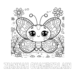 Online Created Coloring Page - ZIANNAH CHAMBERLAIN Coloring Page and Cute Butterfly Coloring Page