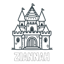 Online Created Coloring Page - ZIANNAH Coloring Page and Beautiful Castle Coloring Page for Kids