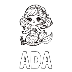 Online Created Coloring Page - ADA Coloring Page and Coloring Page of a Charming Mermaid
