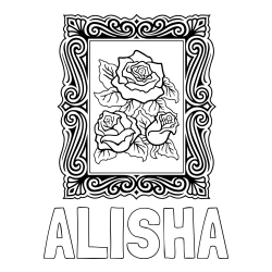 Online Created Coloring Page - ALISHA Coloring Page and Rose Picture Coloring Page